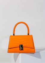 Dahlia Handbag With Woven Handle In Orange