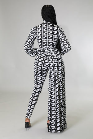 Monochrome Bodysuit 2-Piece Set