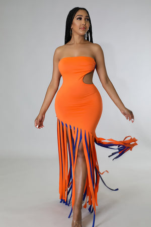 
            
                Load image into Gallery viewer, Orange Tassel Dress
            
        