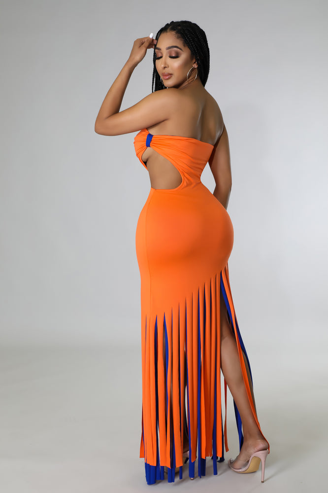 Orange Tassel Dress