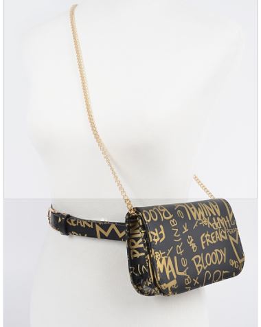 
            
                Load image into Gallery viewer, Abby Graffiti Print Bum Bag In Black
            
        