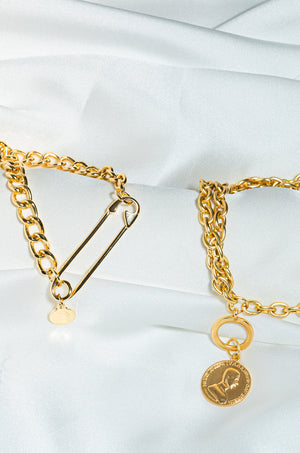 Naturi Coined Triple Chain Bracelet