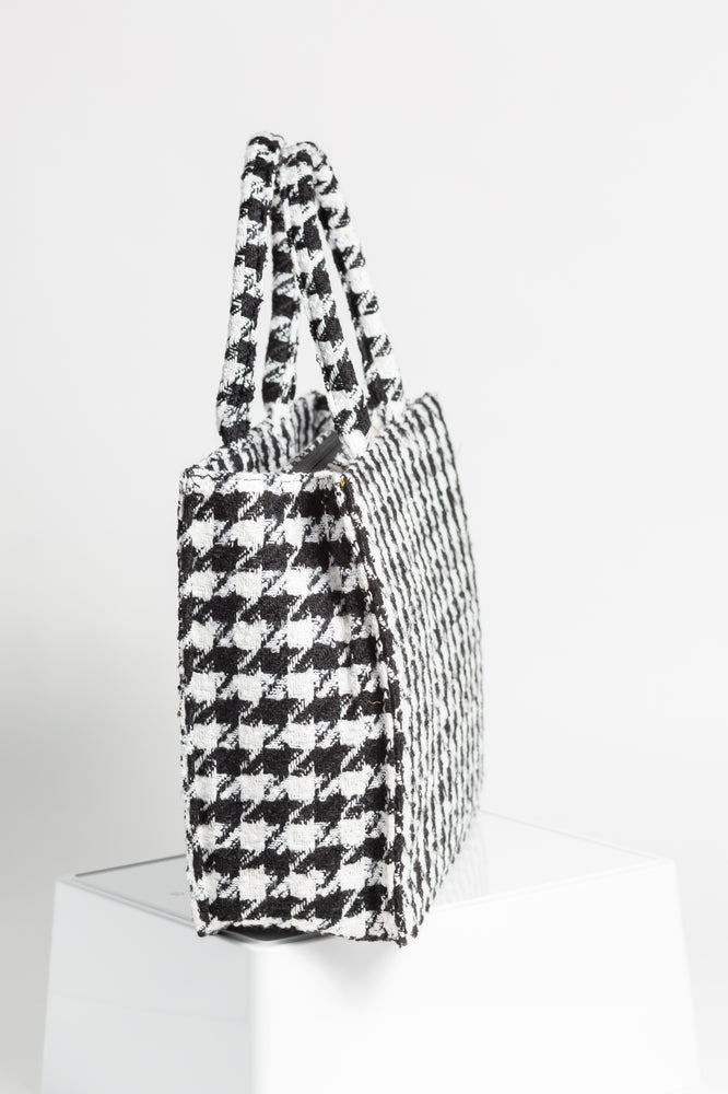 Brianne Houndstooth Tote Bag