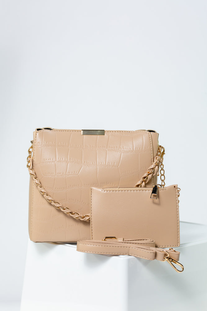 
            
                Load image into Gallery viewer, Lillian Mini Bag With Purse In Beige
            
        