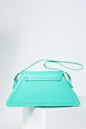 
            
                Load image into Gallery viewer, Arizona Triangular Sling Handbag With Criss-Cross Detail In Green
            
        