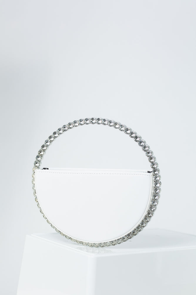 
            
                Load image into Gallery viewer, Celeste Diamante Clutch In White
            
        