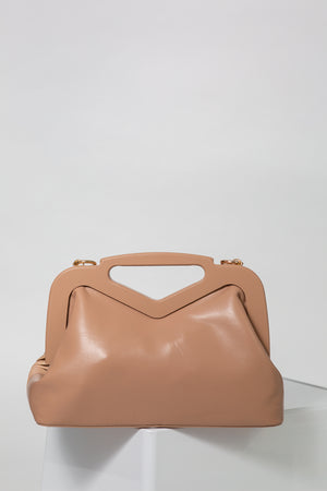 
            
                Load image into Gallery viewer, Savannah Pleated Shoulder Bag In Beige
            
        
