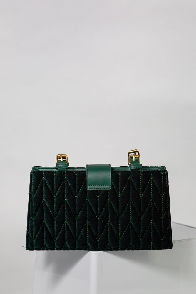
            
                Load image into Gallery viewer, Ivy Velvet Handbag In Green
            
        