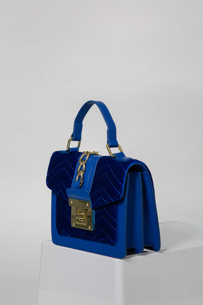 Demi Royal Blue Quilted Crossbody