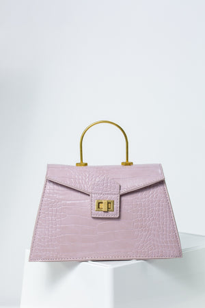 Mila Handbag With Single Arch Handle In Lilac