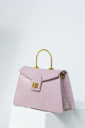Mila Handbag With Single Arch Handle In Lilac
