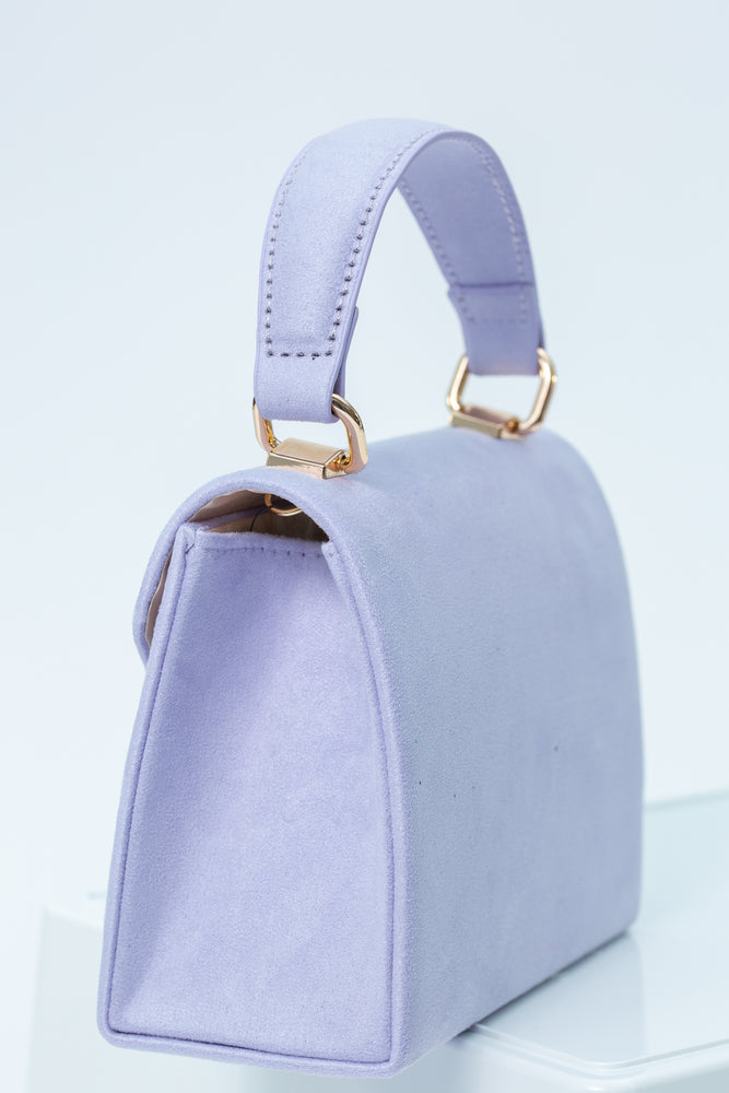 Fenny Mini Faux Suede Bag In Lilac