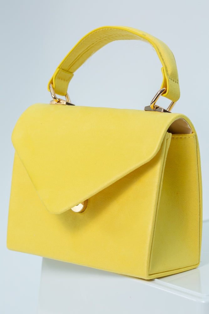 
            
                Load image into Gallery viewer, Fenny Mini Faux Suede Bag In Yellow
            
        