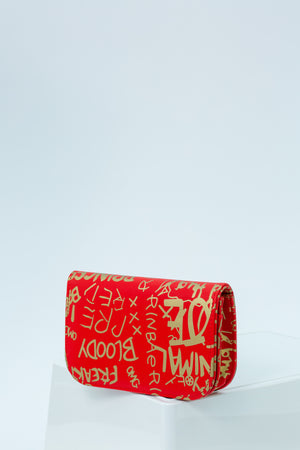 Abby Graffiti Print Bum Bag in Red