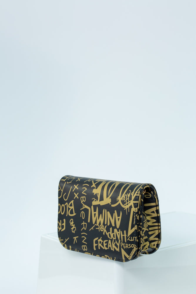 
            
                Load image into Gallery viewer, Abby Graffiti Print Bum Bag In Black
            
        