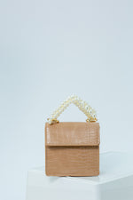 Camilla Mini Bag With Pearl Handle In Beige