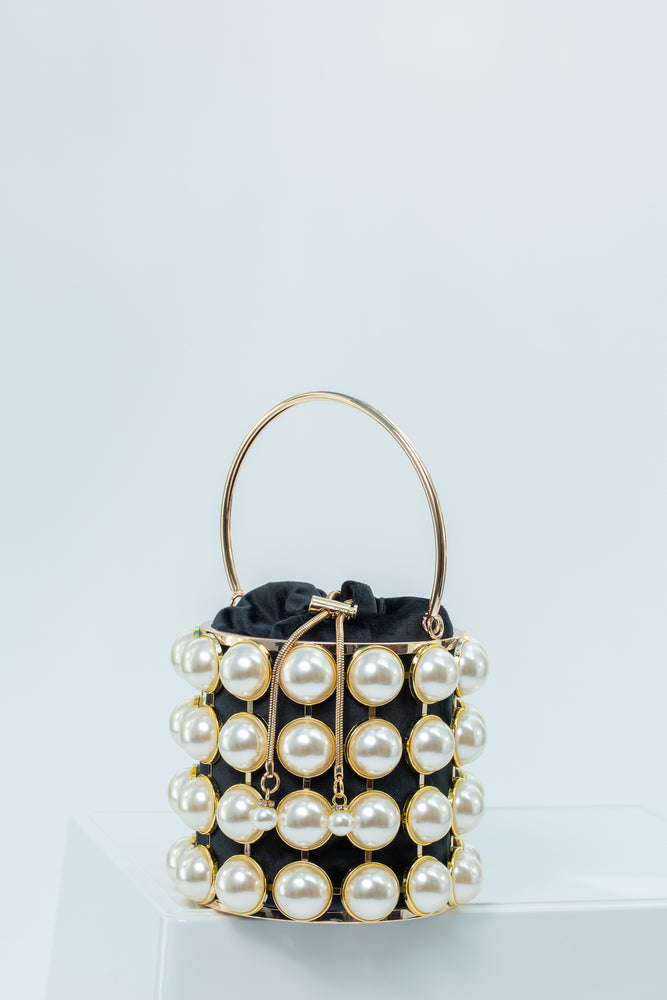 Mother of Pearl Clutch In Black