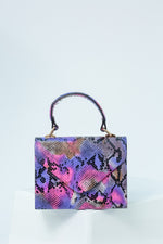 Ivorian Snakeskin Print Bag In Purple/Pink