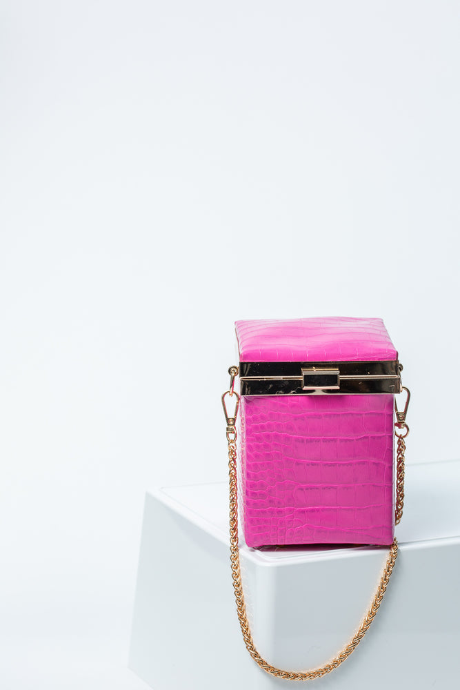 Sadie Box Bag In Hot Pink