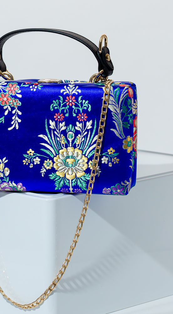 Jolene Floral Print Bag In Blue