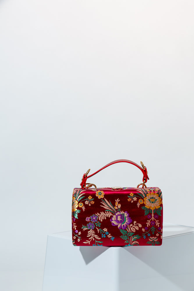 Jolene Floral Print Bag In Red