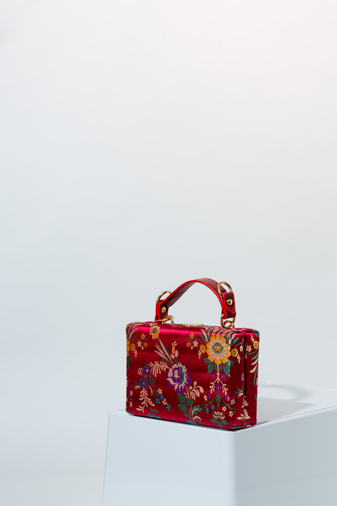 Jolene Floral Print Bag In Red