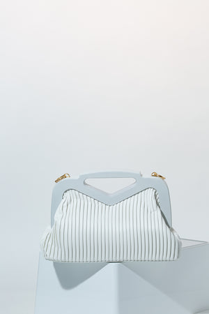
            
                Load image into Gallery viewer, Savannah Pleated Shoulder Bag In White
            
        