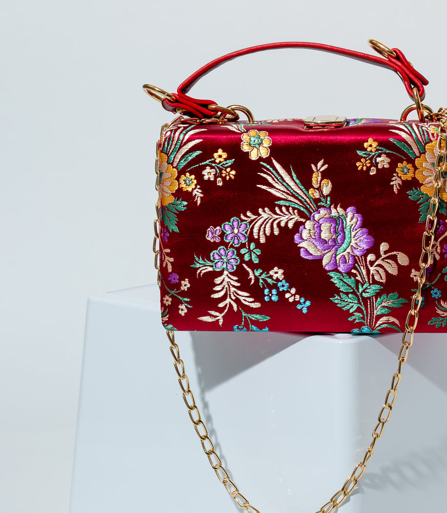 
            
                Load image into Gallery viewer, Jolene Floral Print Bag In Red
            
        